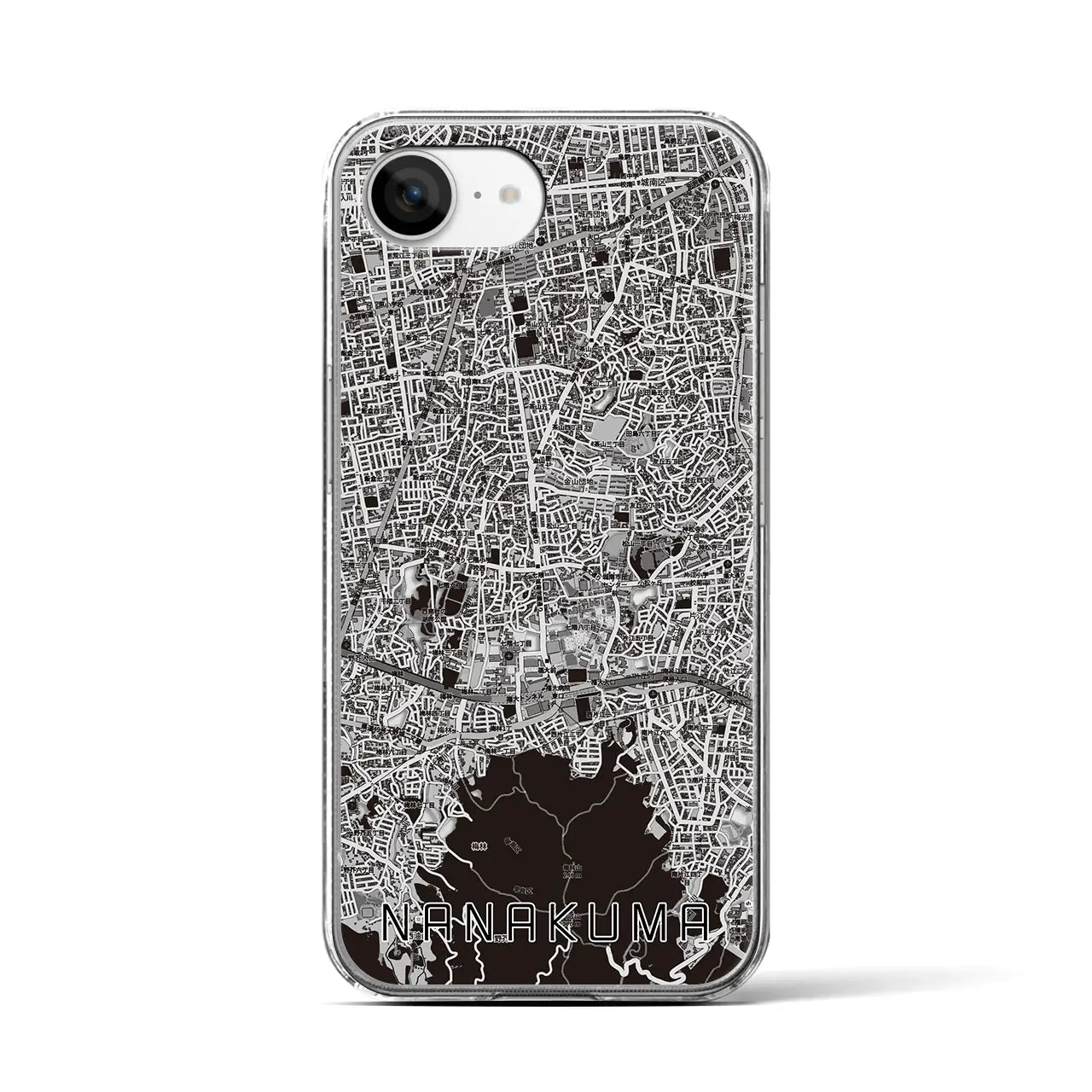 【七隈(福岡県)】地図柄iPhoneケース(クリアタイプ)