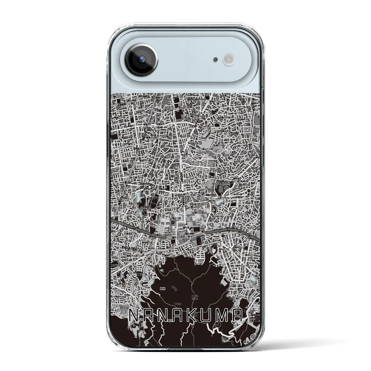 【七隈(福岡県)】地図柄iPhoneケース(クリアタイプ)