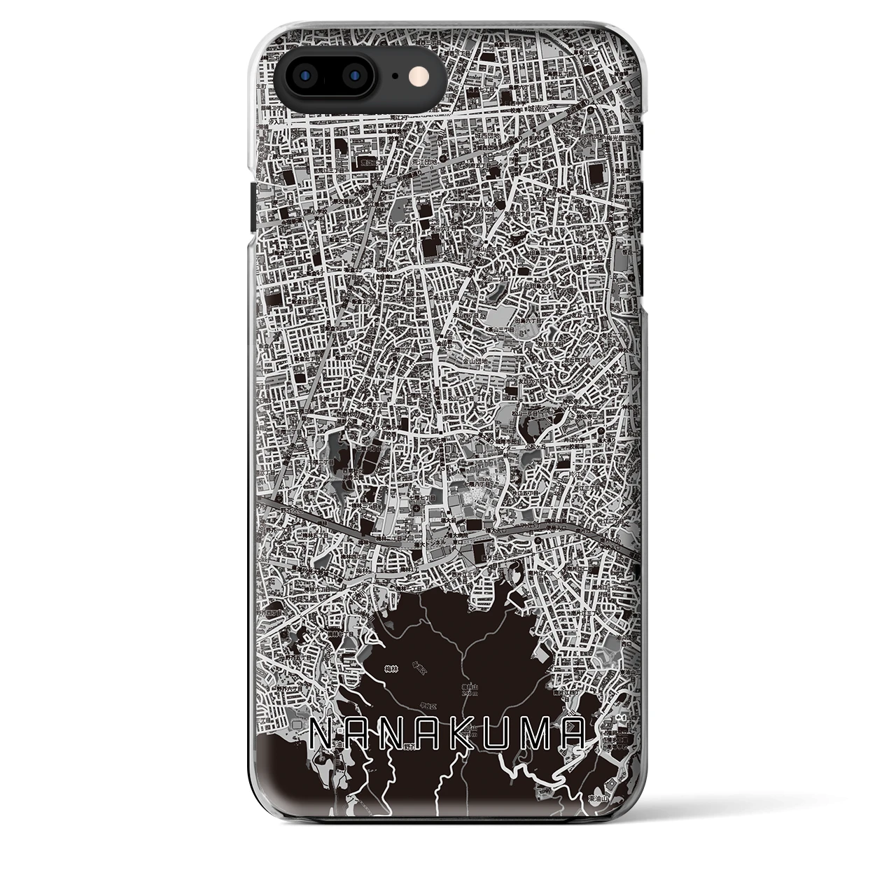 【七隈(福岡県)】地図柄iPhoneケース(クリアタイプ)