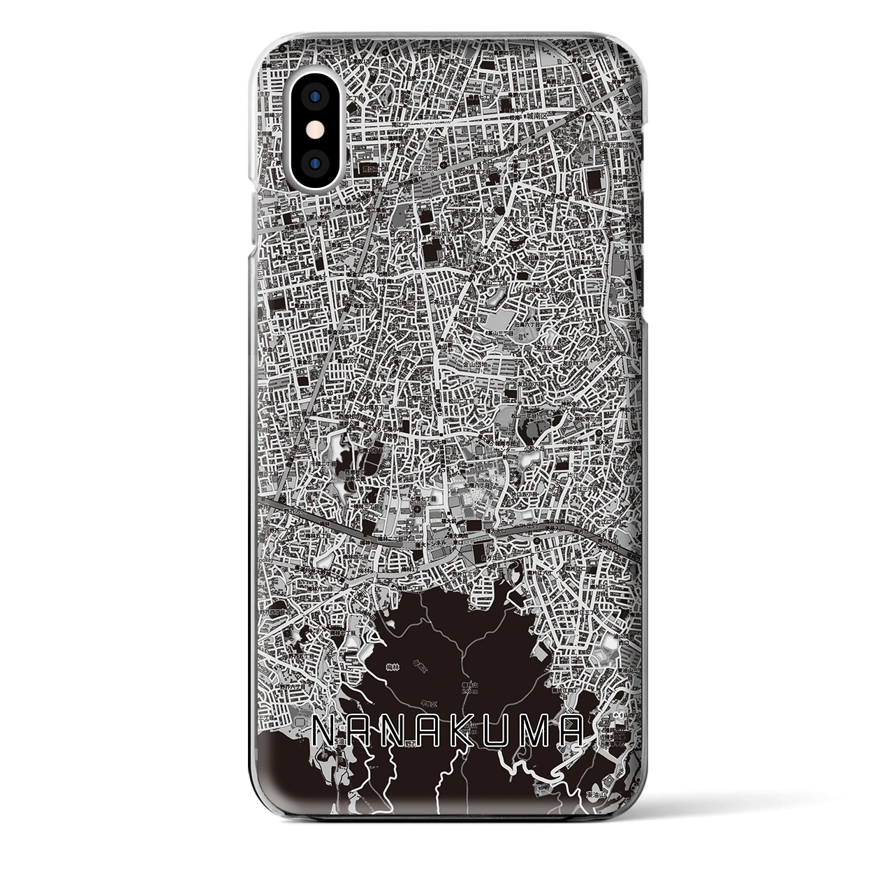 【七隈(福岡県)】地図柄iPhoneケース(クリアタイプ)