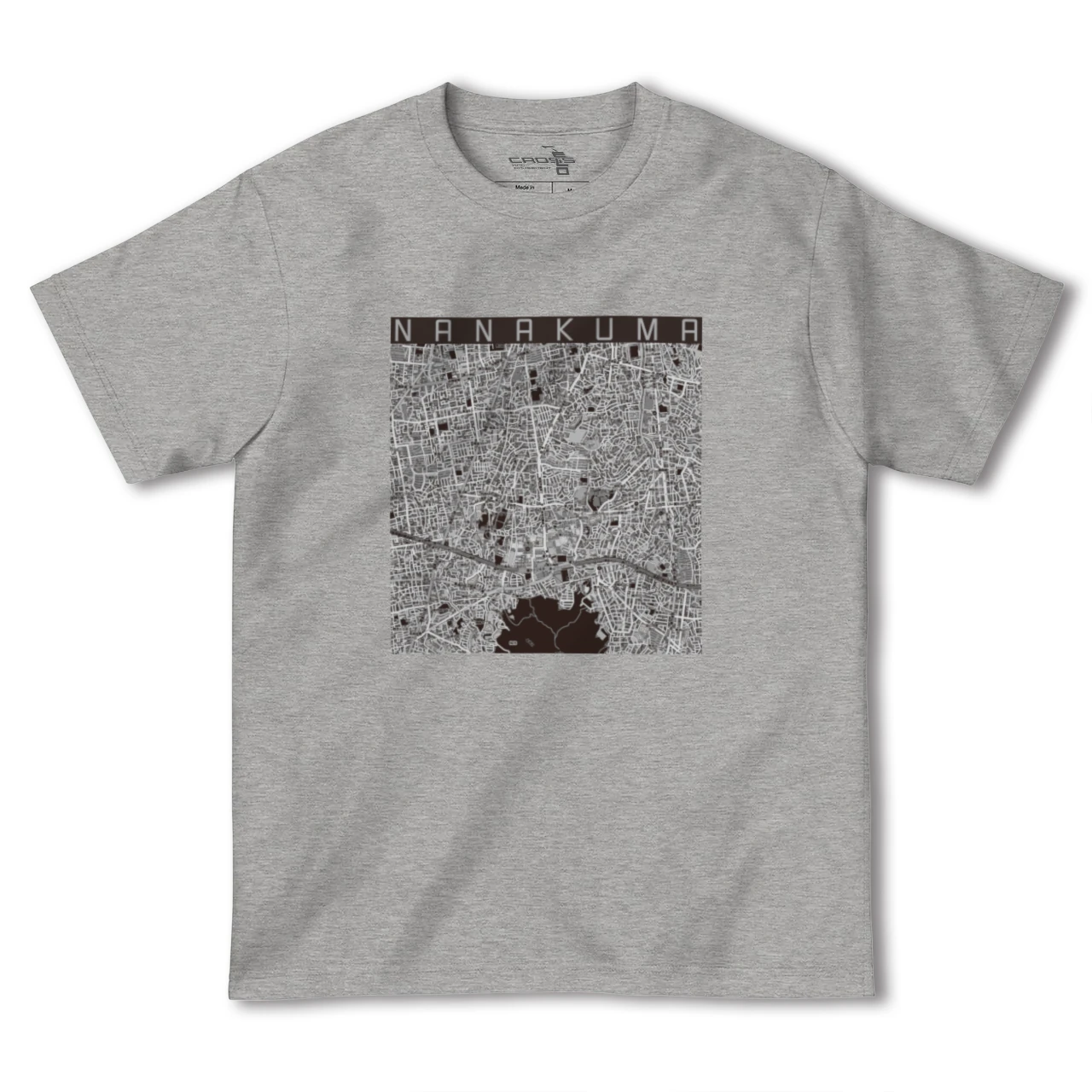【七隈(福岡県)】地図柄ヘビーウェイトTシャツ