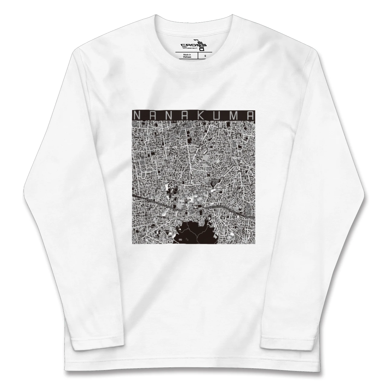 【七隈(福岡県)】地図柄ロングスリーブTシャツ