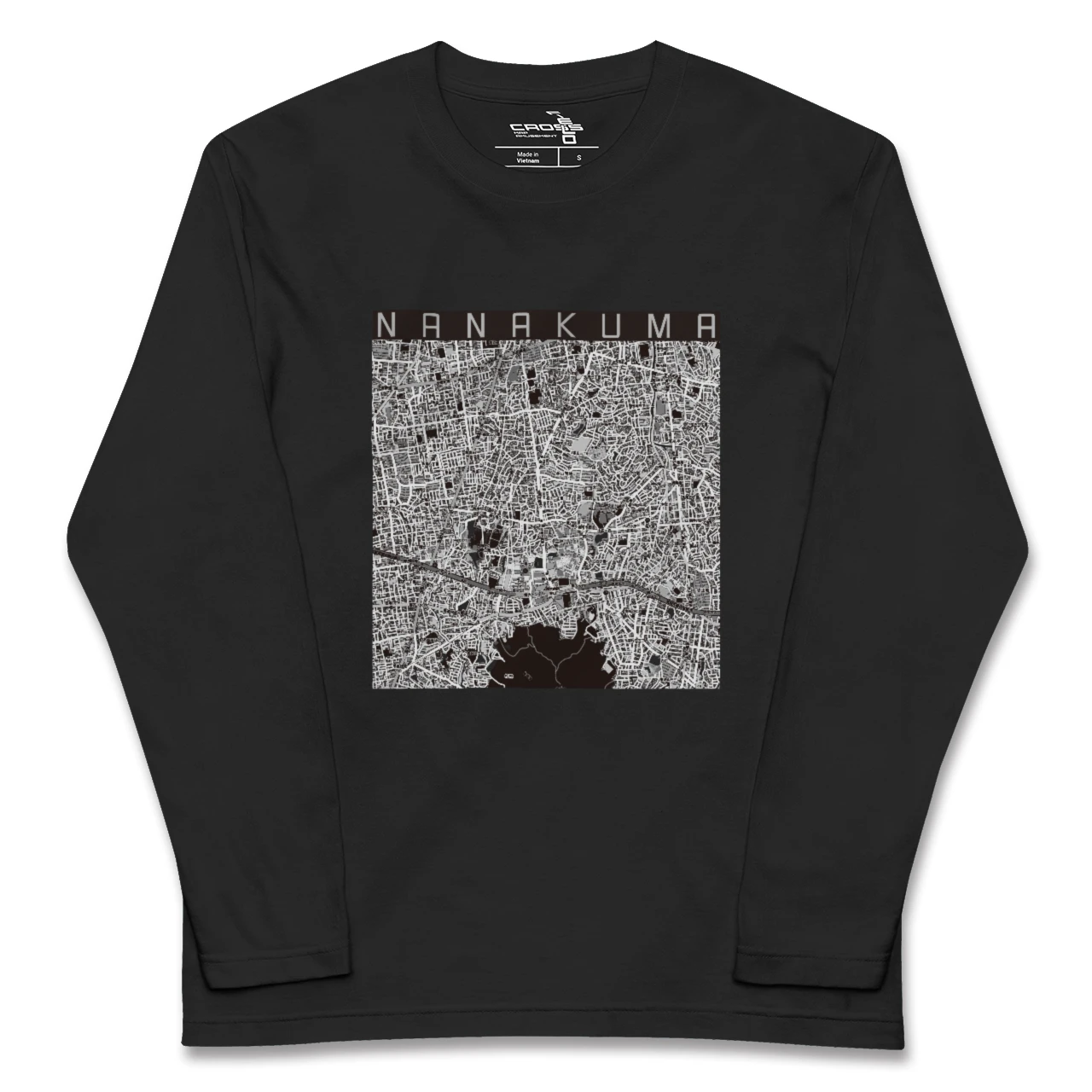 【七隈(福岡県)】地図柄ロングスリーブTシャツ