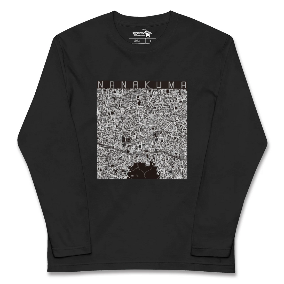 【七隈(福岡県)】地図柄ロングスリーブTシャツ
