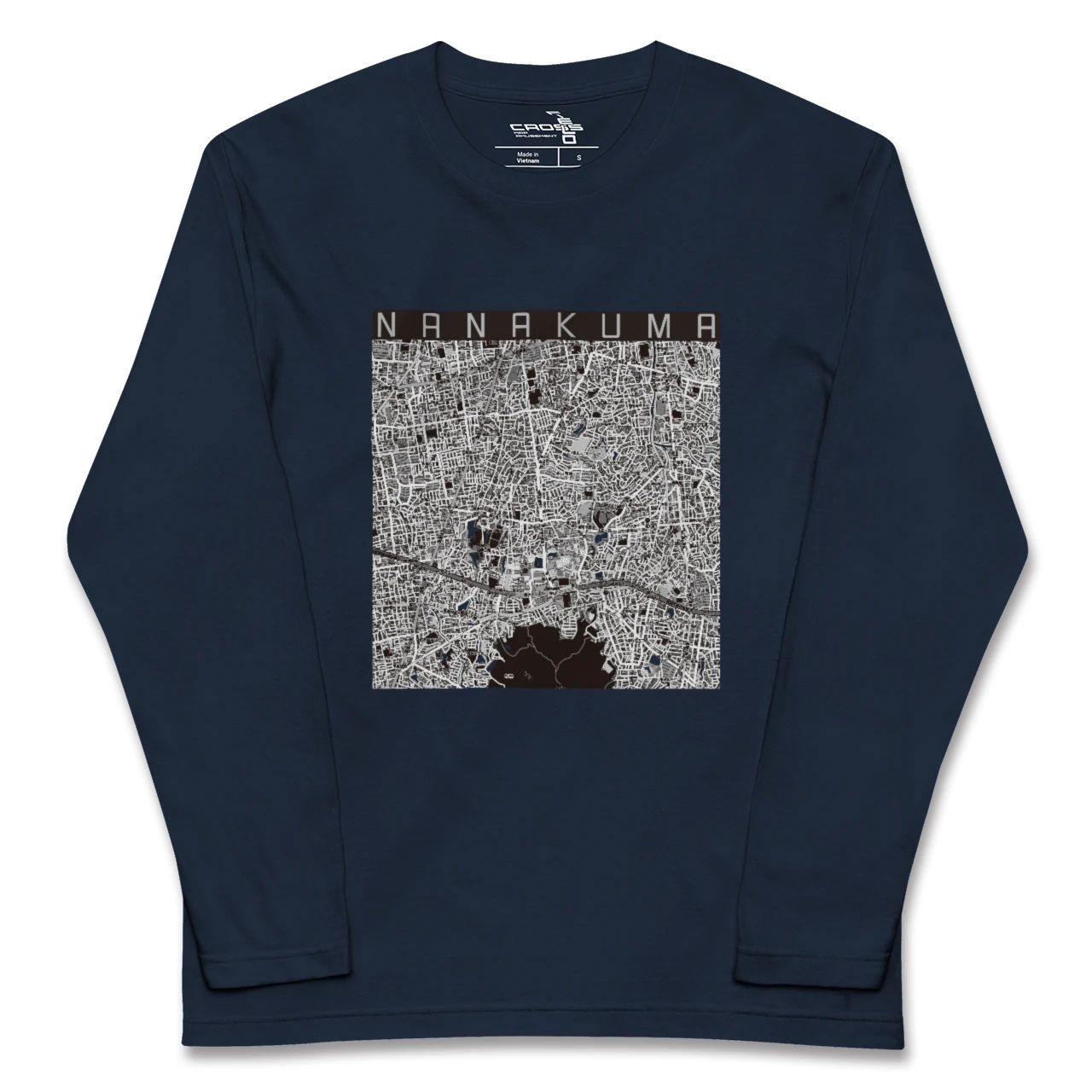 【七隈(福岡県)】地図柄ロングスリーブTシャツ