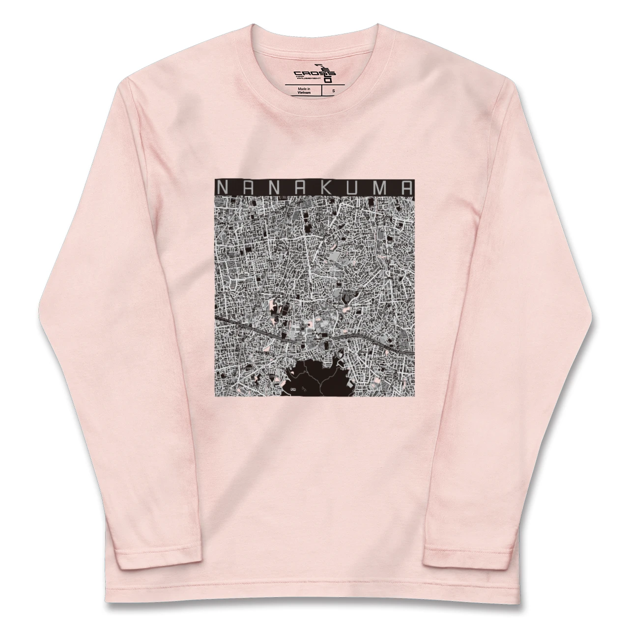 【七隈(福岡県)】地図柄ロングスリーブTシャツ