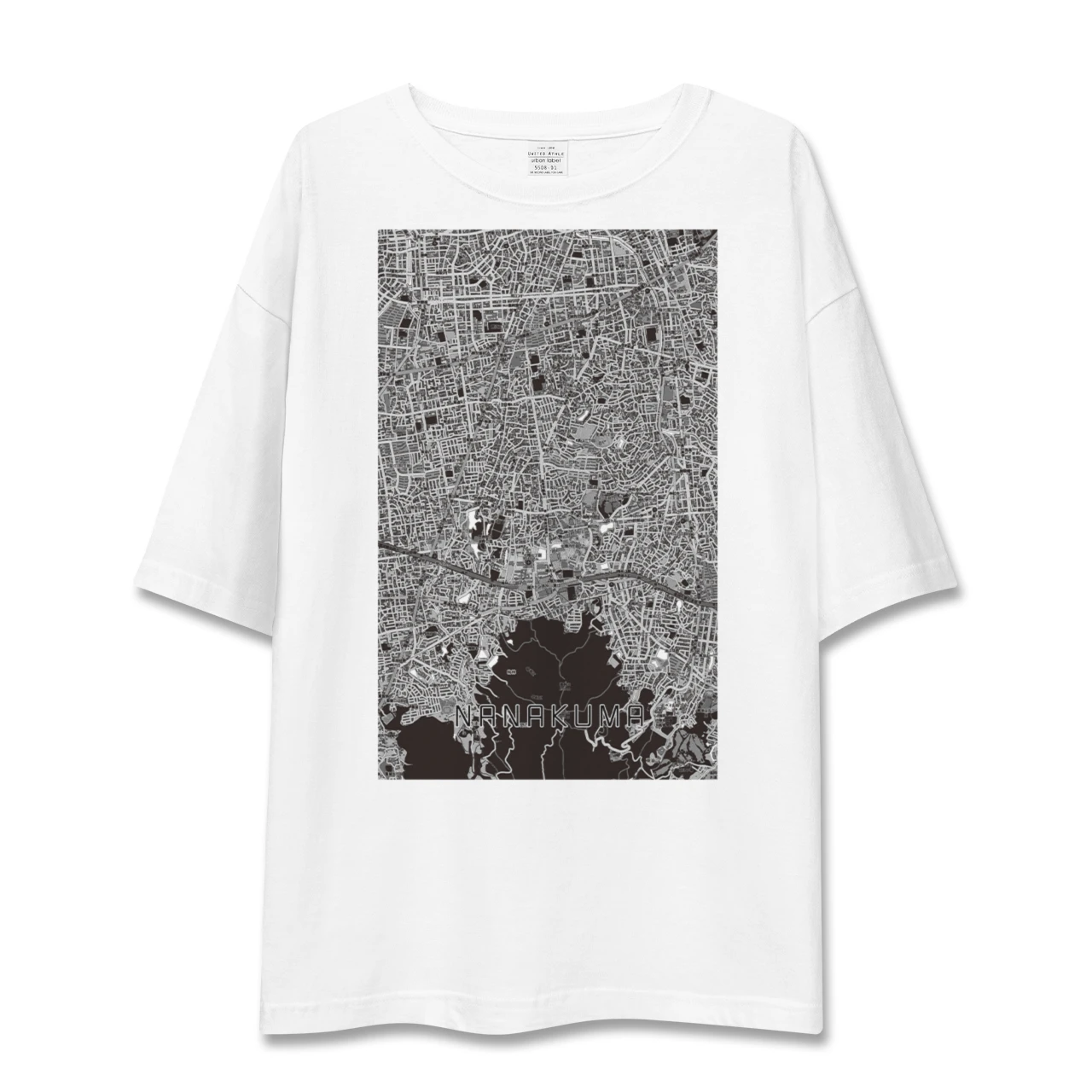 【七隈(福岡県)】地図柄ビッグシルエットTシャツ