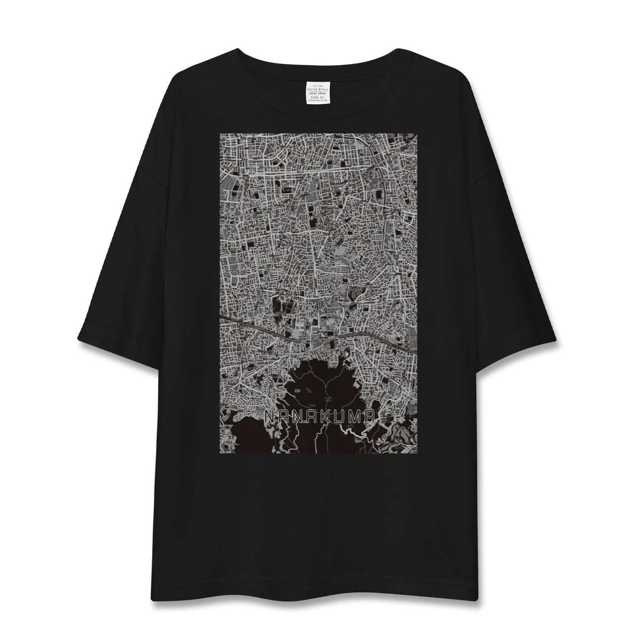 【七隈(福岡県)】地図柄ビッグシルエットTシャツ