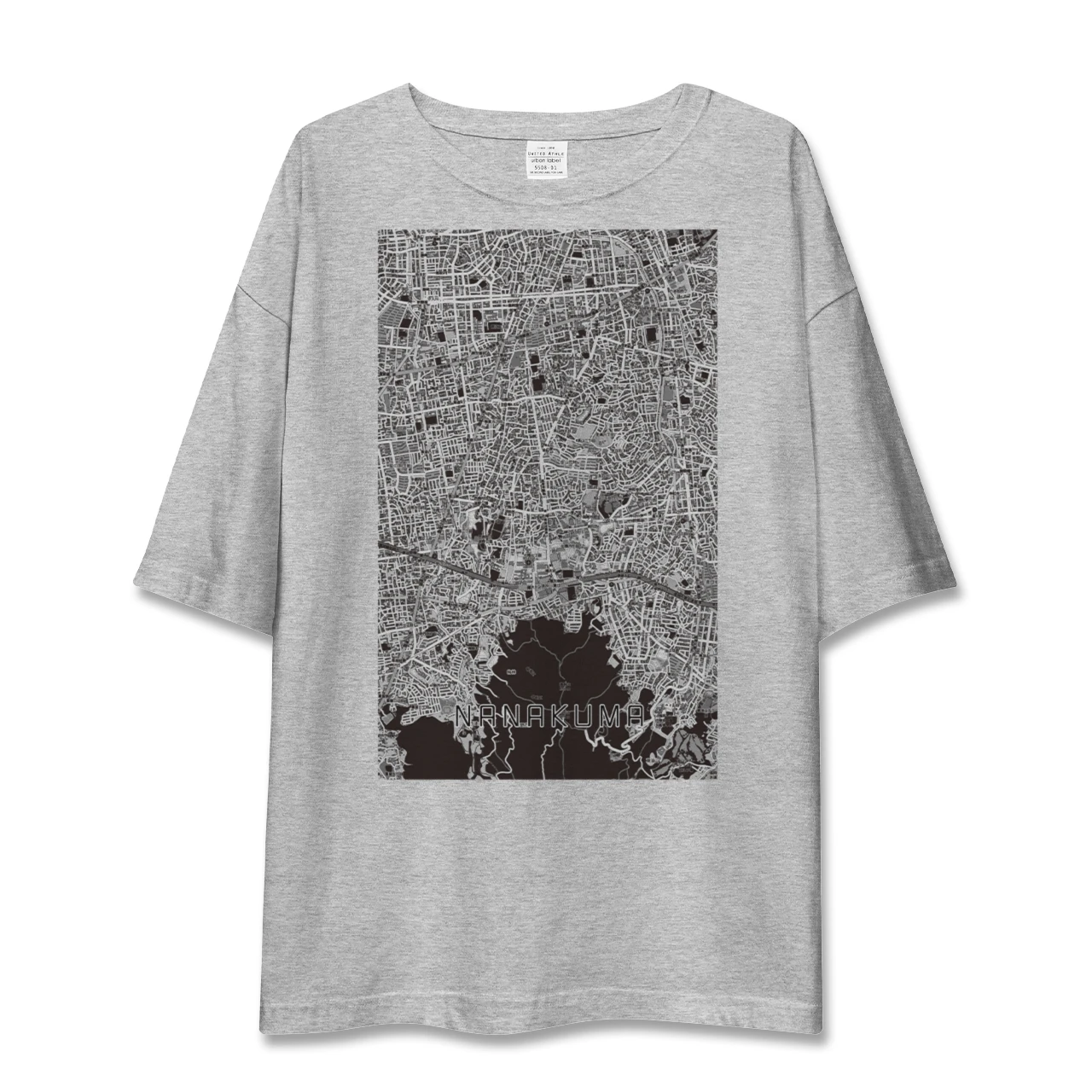 【七隈(福岡県)】地図柄ビッグシルエットTシャツ