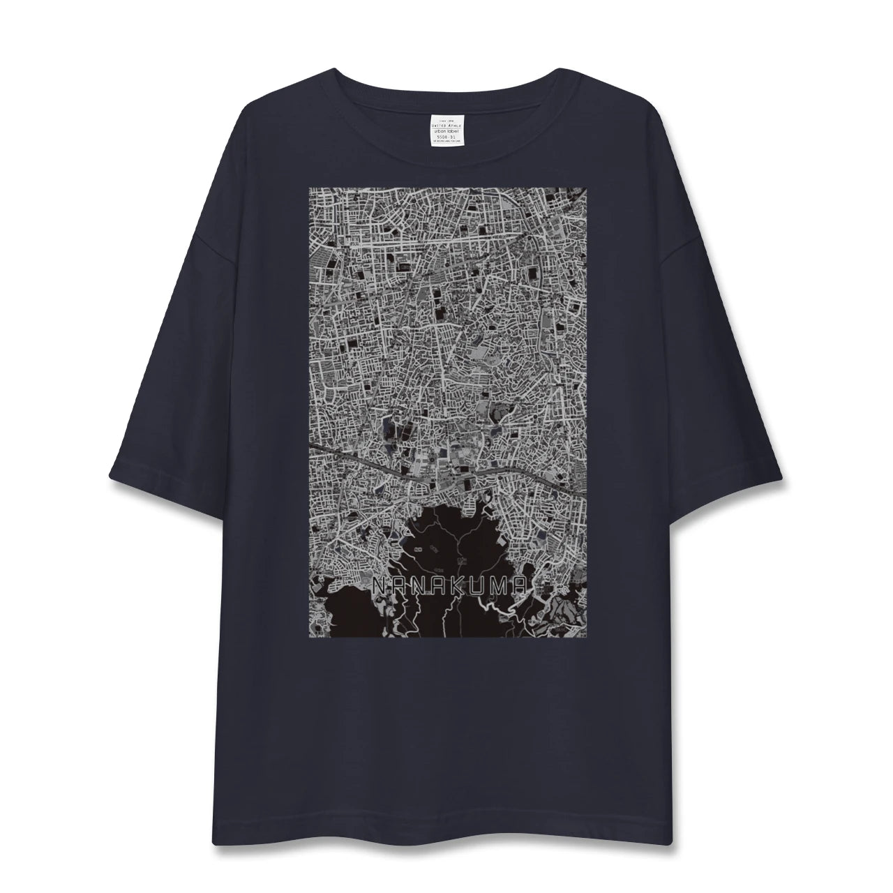 【七隈(福岡県)】地図柄ビッグシルエットTシャツ