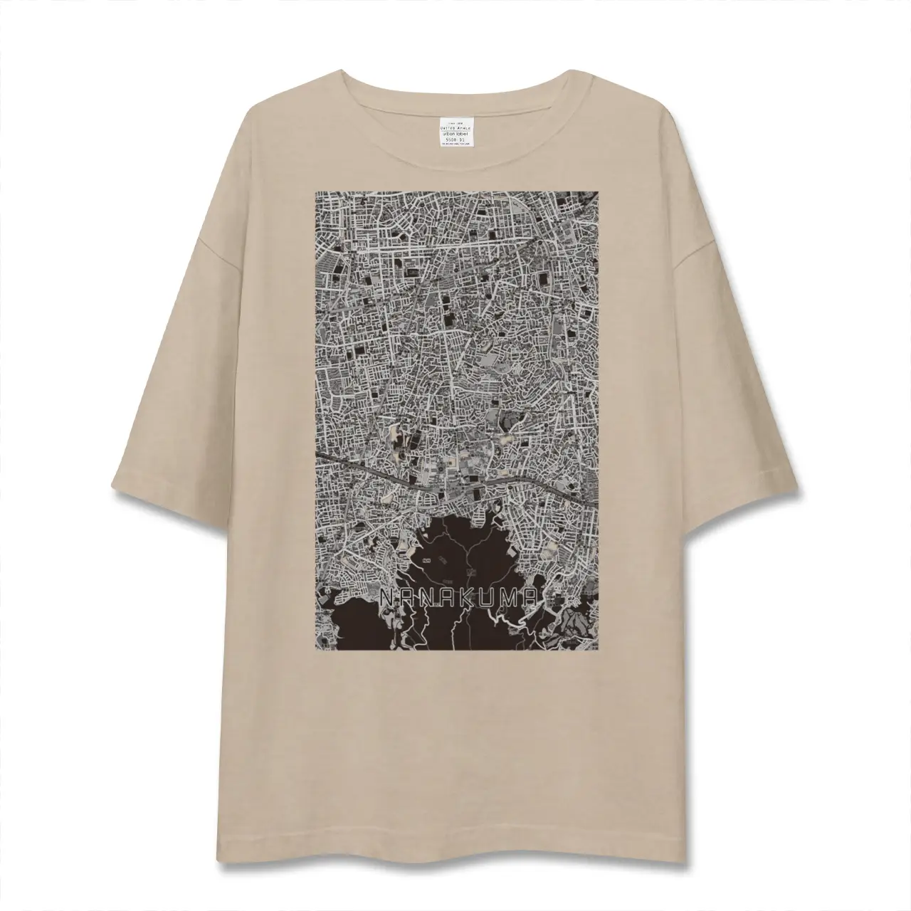 【七隈(福岡県)】地図柄ビッグシルエットTシャツ