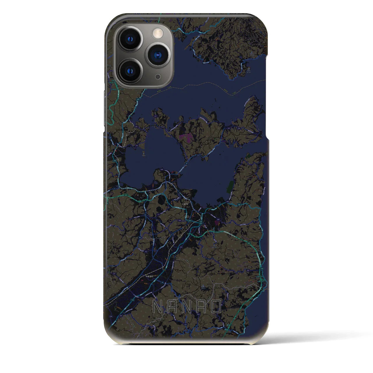 【七尾(石川県)】地図柄iPhoneケース(バックカバータイプ)