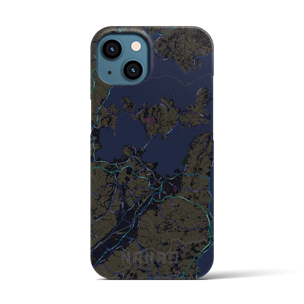 【七尾(石川県)】地図柄iPhoneケース(バックカバータイプ)