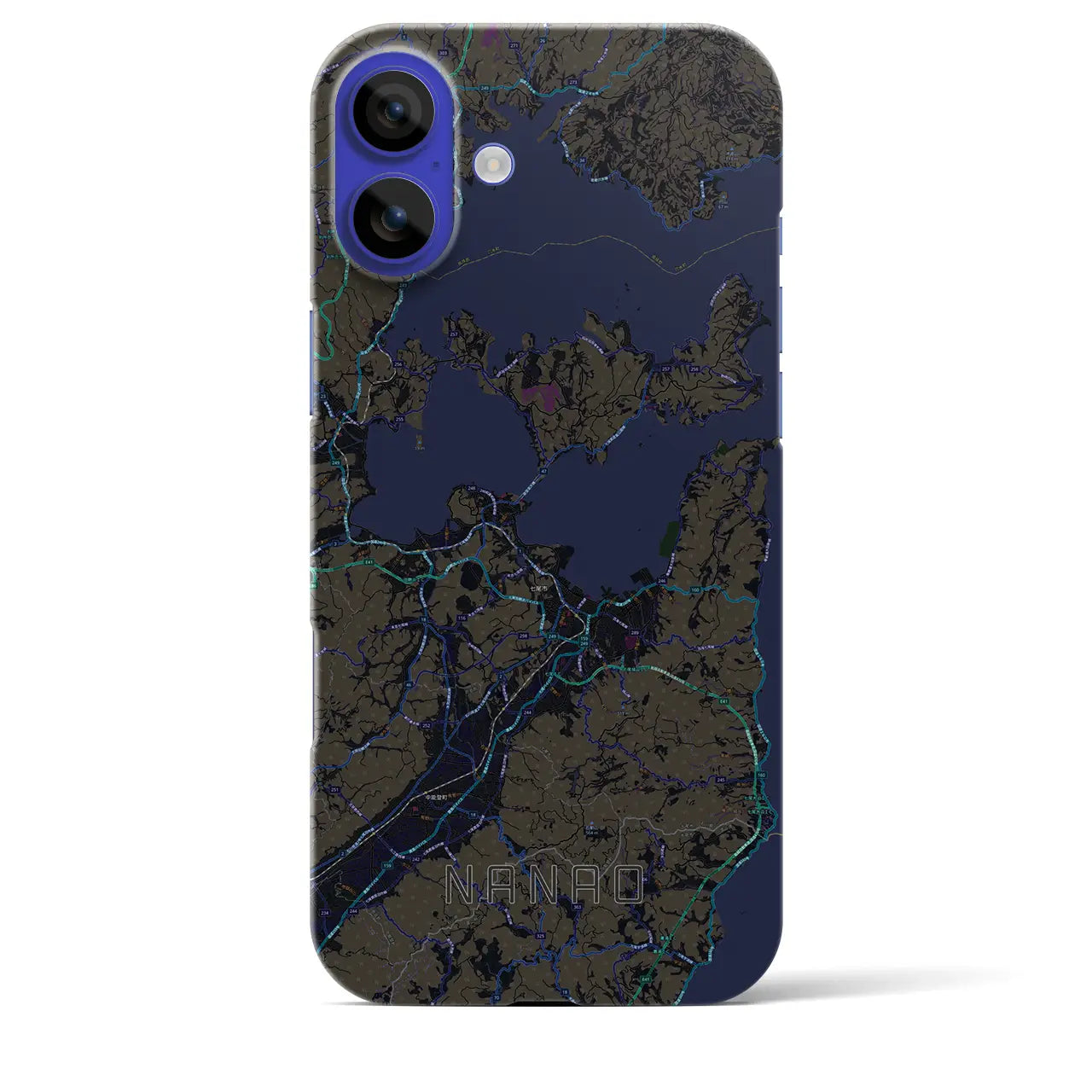 【七尾(石川県)】地図柄iPhoneケース(バックカバータイプ)