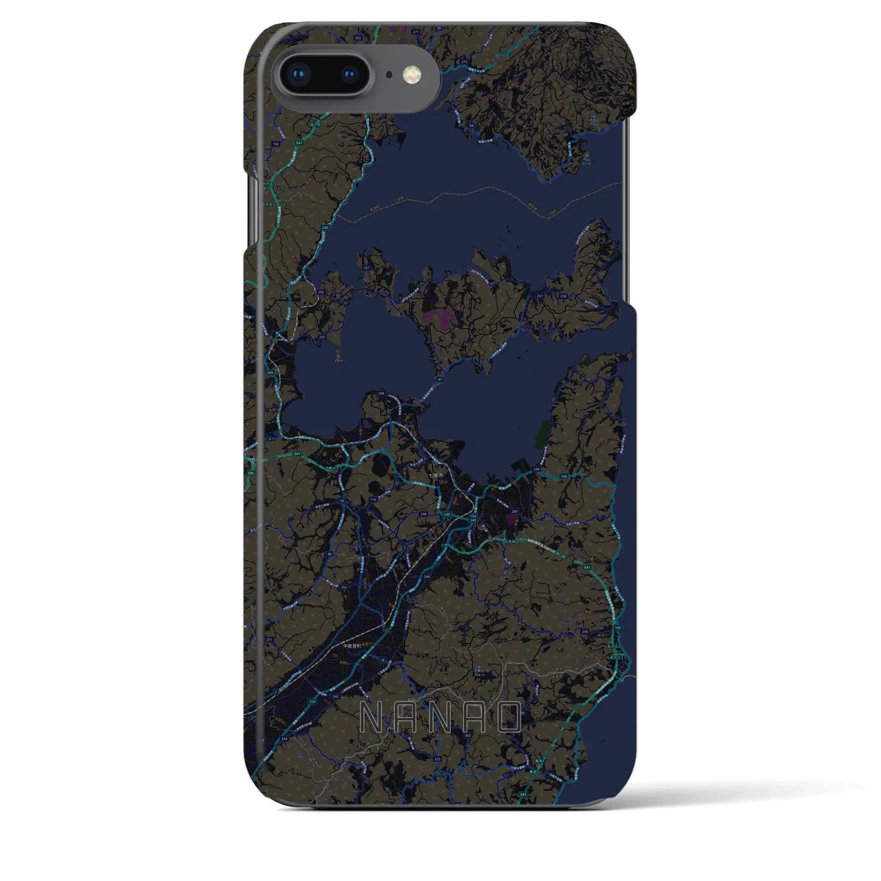 【七尾(石川県)】地図柄iPhoneケース(バックカバータイプ)