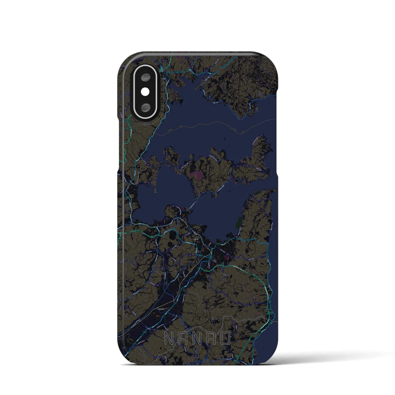 【七尾(石川県)】地図柄iPhoneケース(バックカバータイプ)
