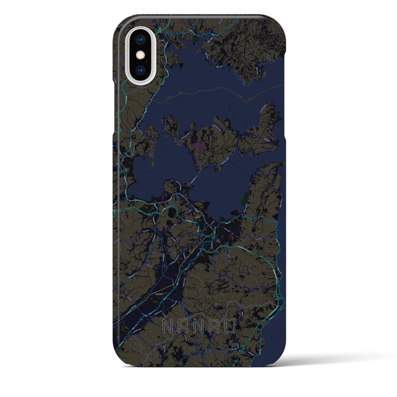 【七尾(石川県)】地図柄iPhoneケース(バックカバータイプ)