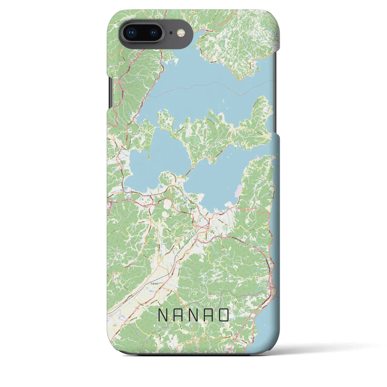 【七尾(石川県)】地図柄iPhoneケース(バックカバータイプ)