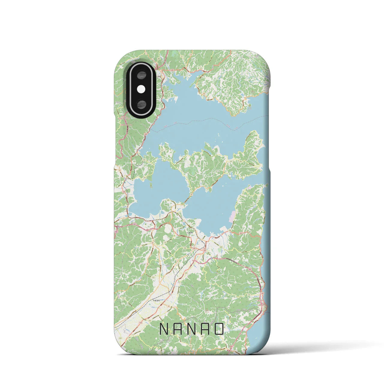 【七尾(石川県)】地図柄iPhoneケース(バックカバータイプ)