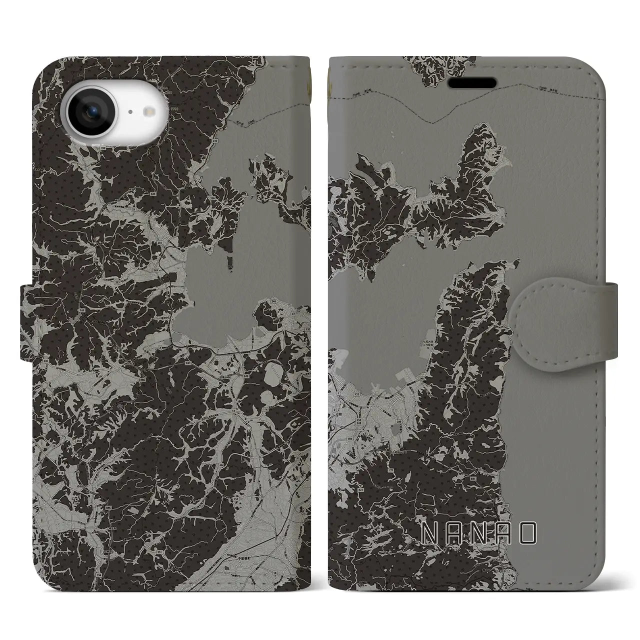 【七尾(石川県)】地図柄iPhoneケース(手帳タイプ)