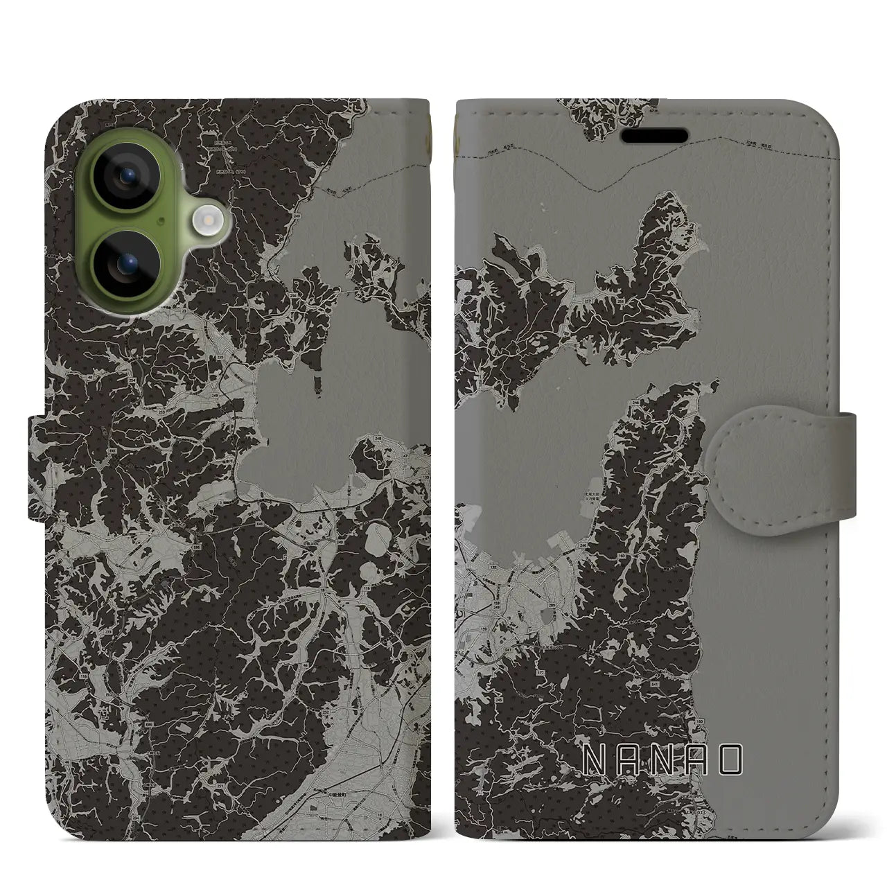 【七尾(石川県)】地図柄iPhoneケース(手帳タイプ)