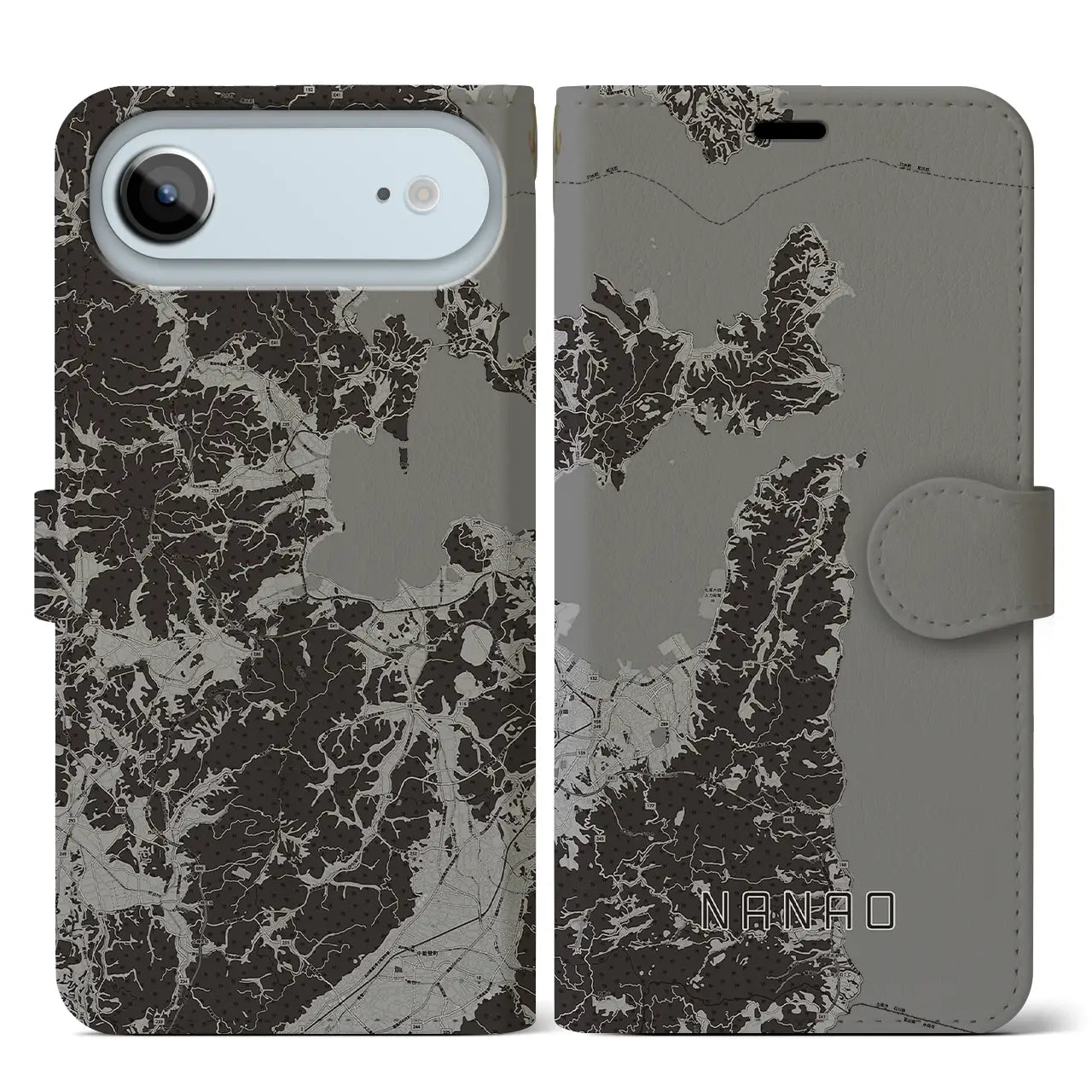 【七尾(石川県)】地図柄iPhoneケース(手帳タイプ)