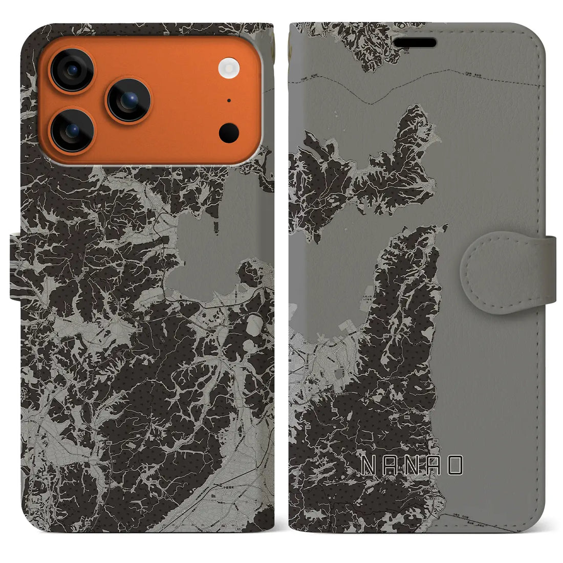 【七尾(石川県)】地図柄iPhoneケース(手帳タイプ)