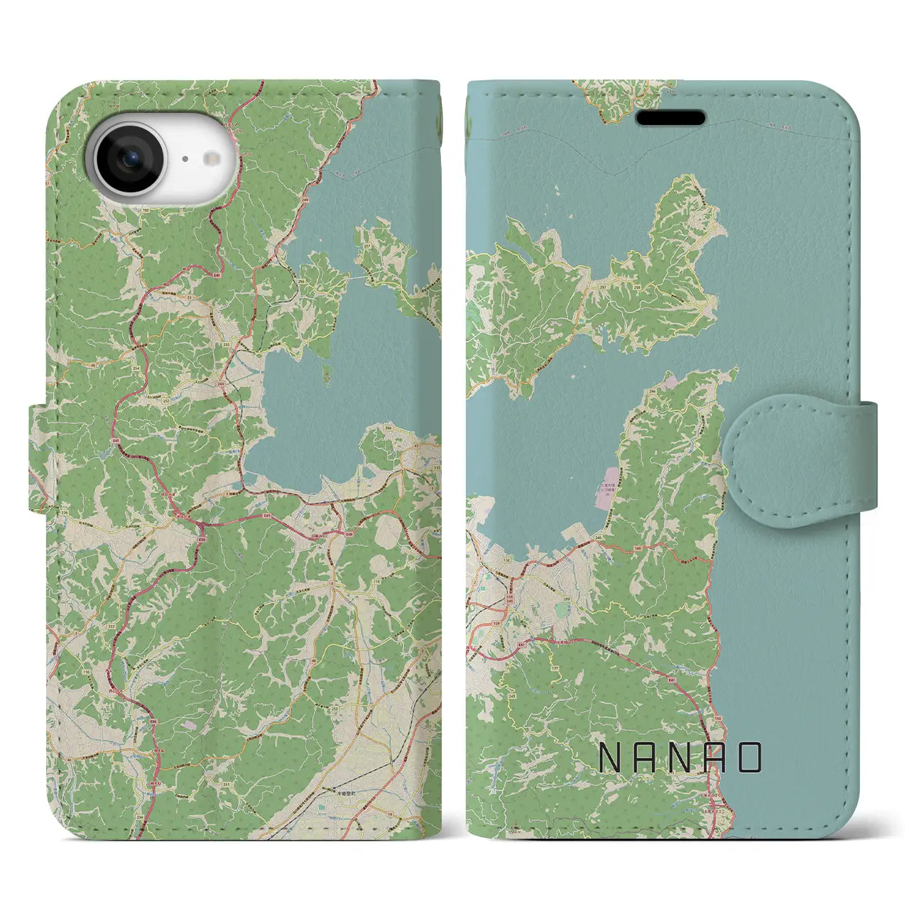 【七尾(石川県)】地図柄iPhoneケース(手帳タイプ)