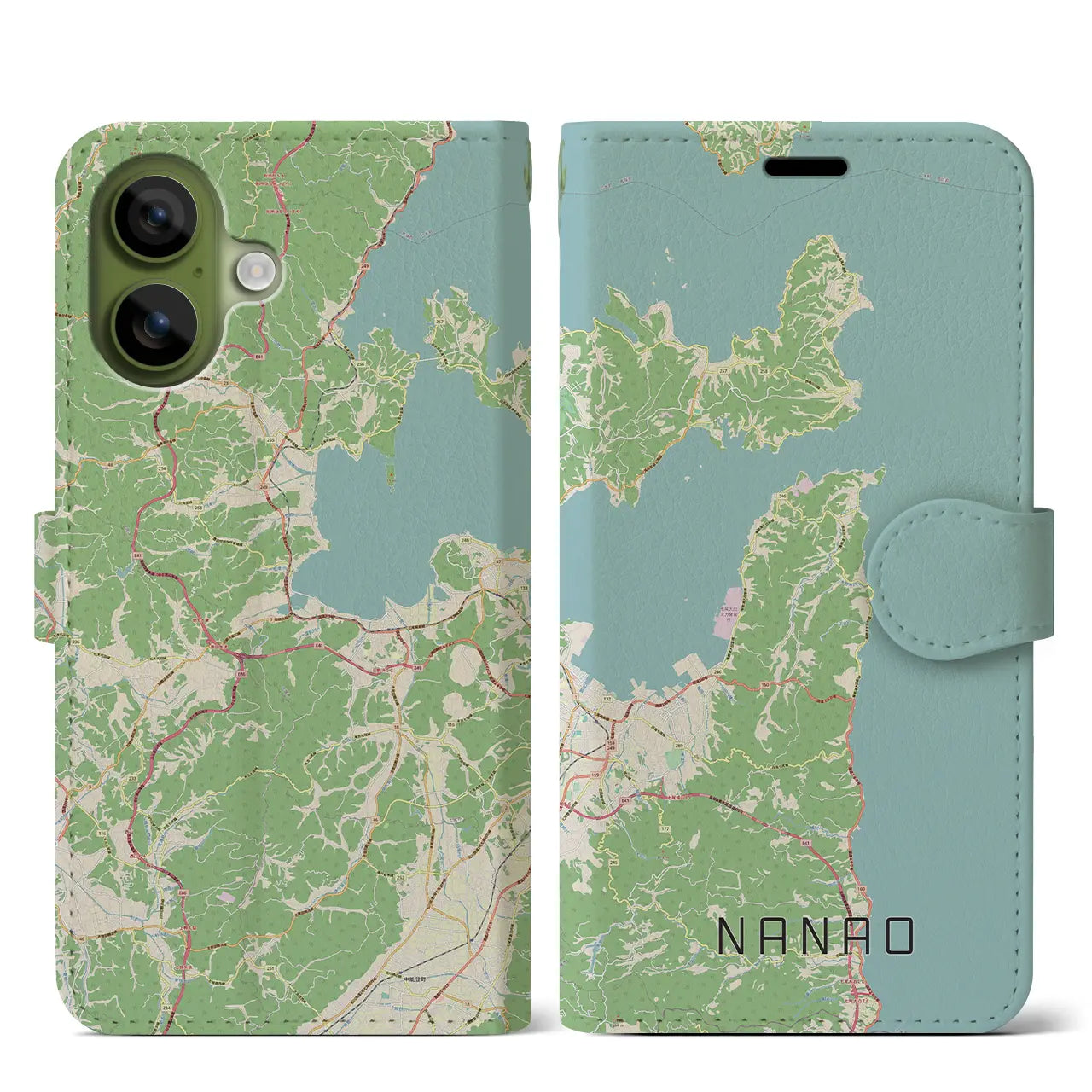 【七尾(石川県)】地図柄iPhoneケース(手帳タイプ)