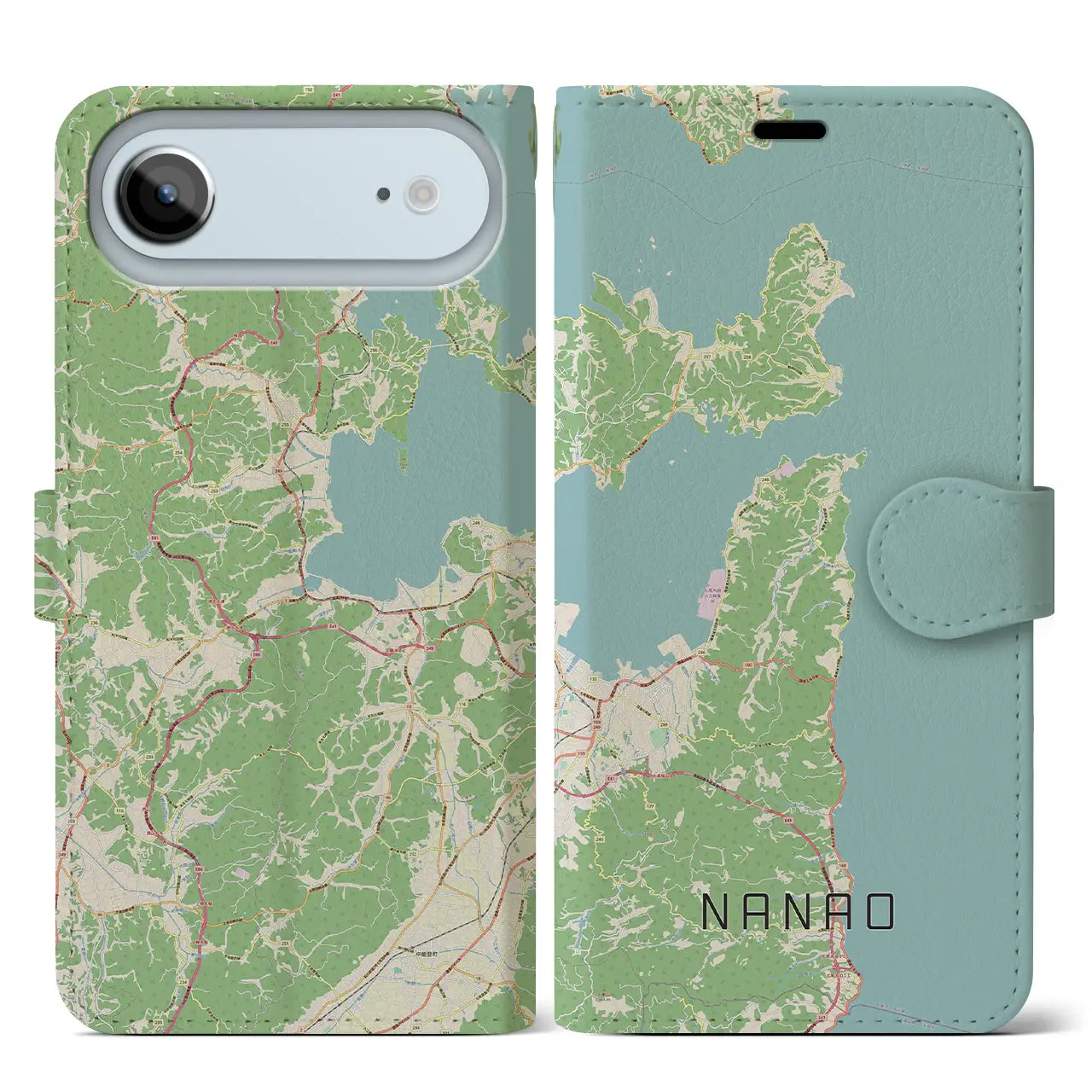 【七尾(石川県)】地図柄iPhoneケース(手帳タイプ)