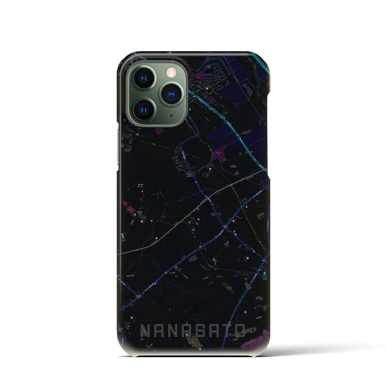 【七里(埼玉県)】地図柄iPhoneケース(バックカバータイプ)