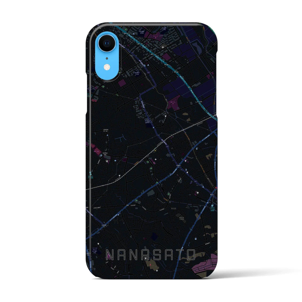 【七里(埼玉県)】地図柄iPhoneケース(バックカバータイプ)