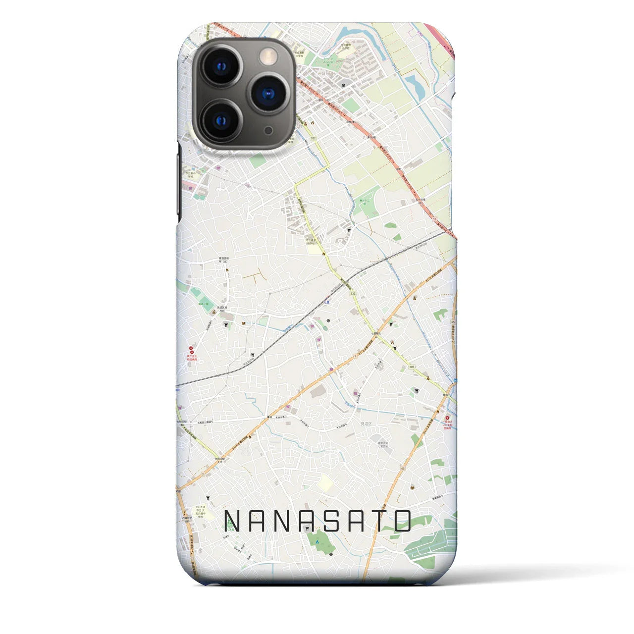 【七里(埼玉県)】地図柄iPhoneケース(バックカバータイプ)