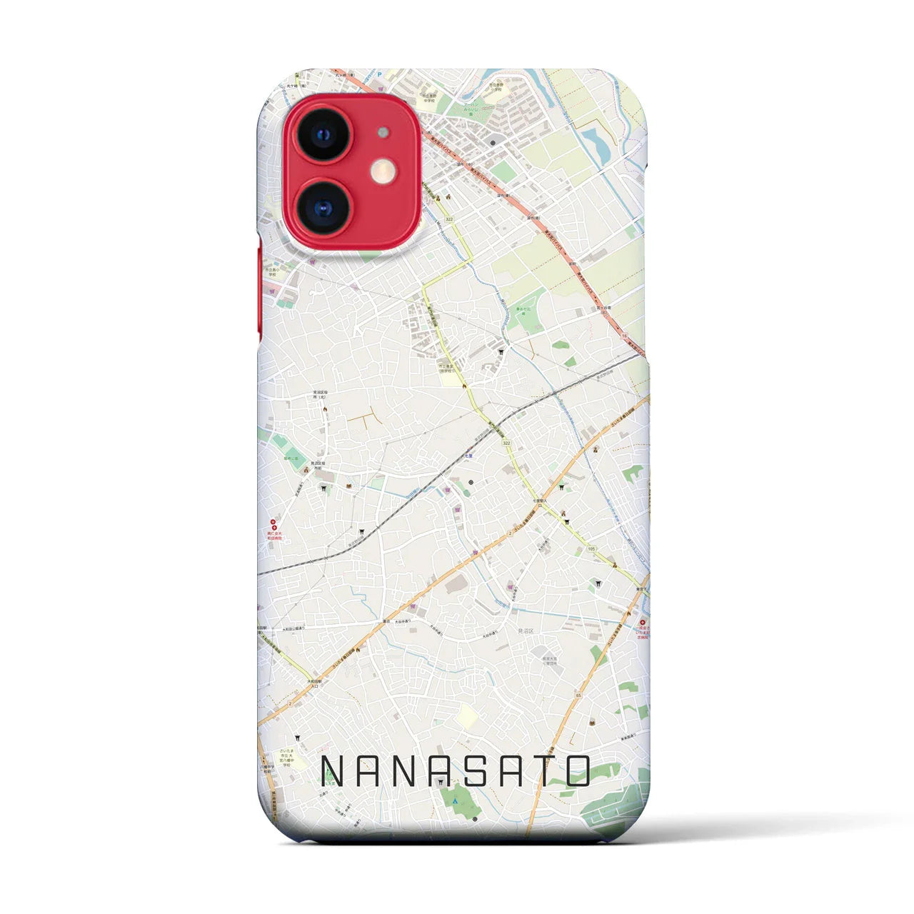 【七里(埼玉県)】地図柄iPhoneケース(バックカバータイプ)