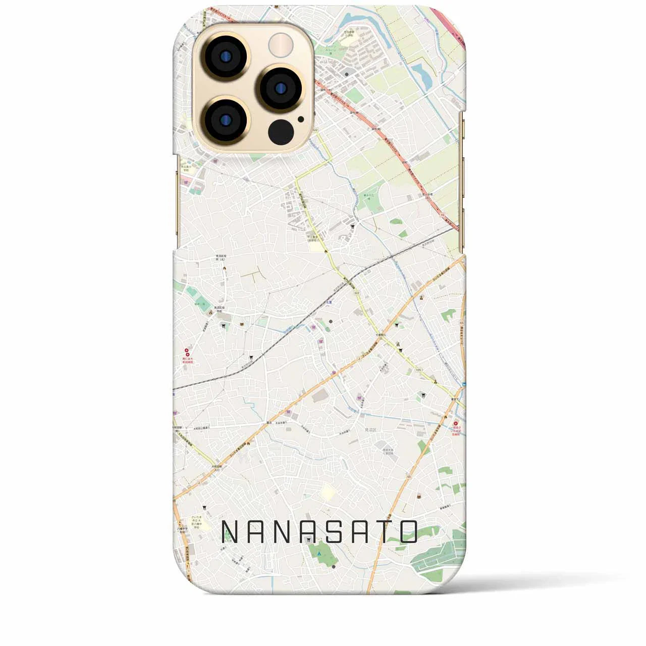 【七里(埼玉県)】地図柄iPhoneケース(バックカバータイプ)