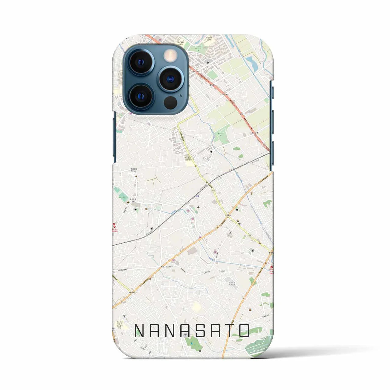【七里(埼玉県)】地図柄iPhoneケース(バックカバータイプ)