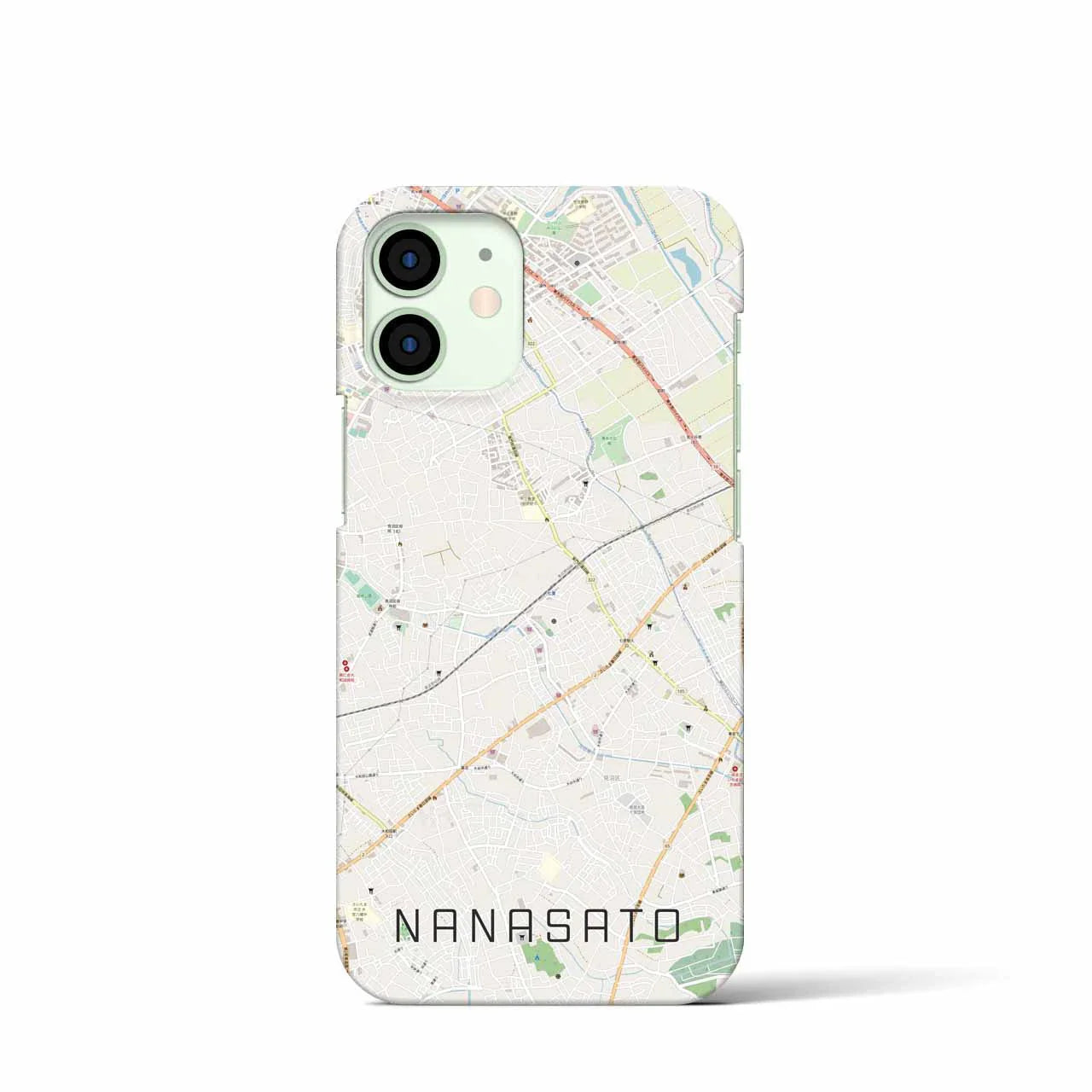 【七里(埼玉県)】地図柄iPhoneケース(バックカバータイプ)