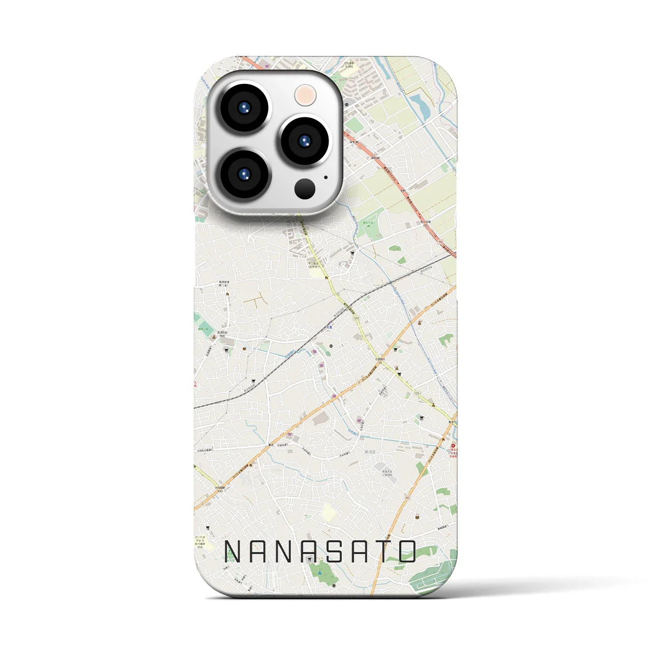 【七里(埼玉県)】地図柄iPhoneケース(バックカバータイプ)
