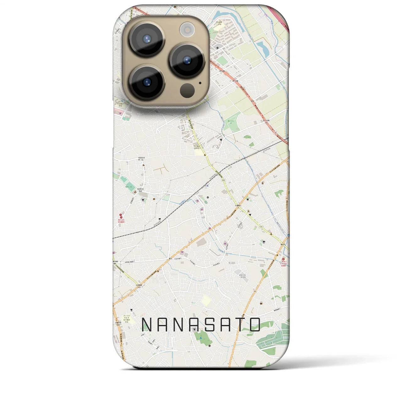 【七里(埼玉県)】地図柄iPhoneケース(バックカバータイプ)