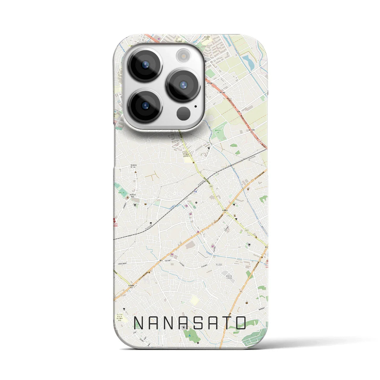 【七里(埼玉県)】地図柄iPhoneケース(バックカバータイプ)