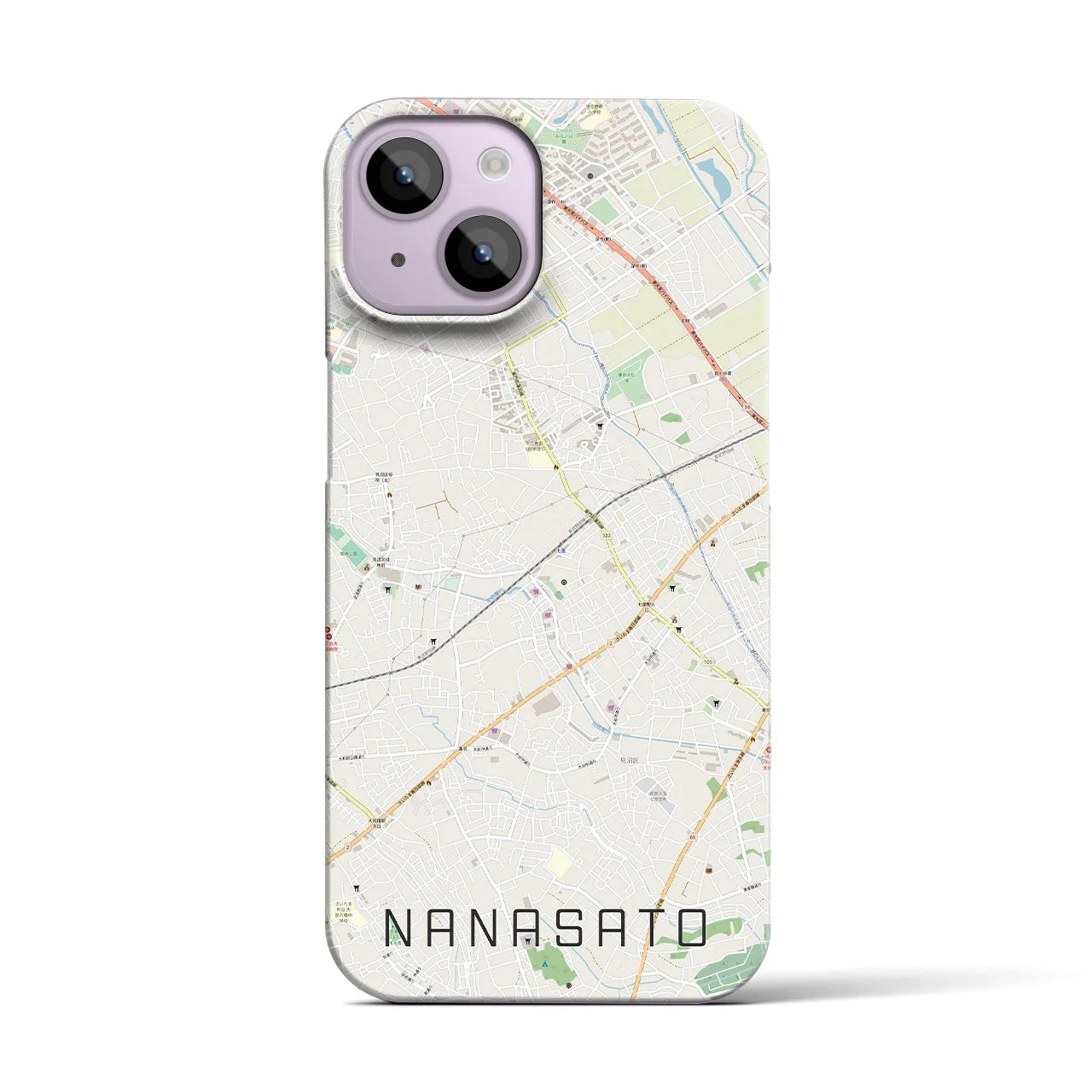【七里(埼玉県)】地図柄iPhoneケース(バックカバータイプ)