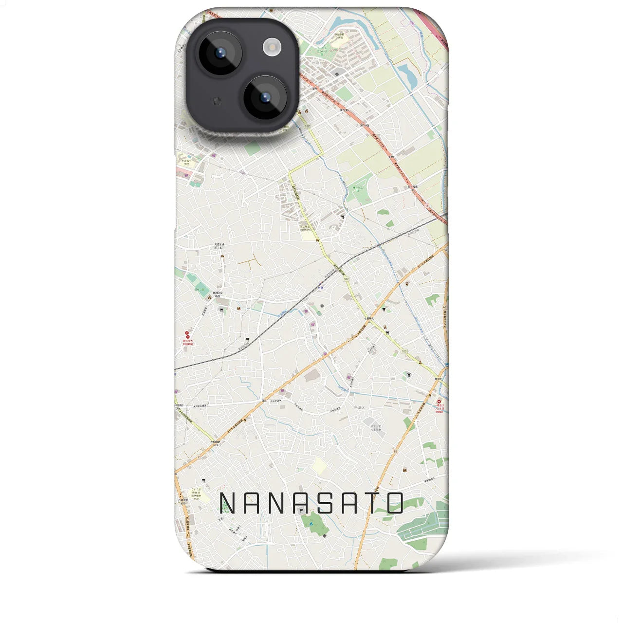 【七里(埼玉県)】地図柄iPhoneケース(バックカバータイプ)