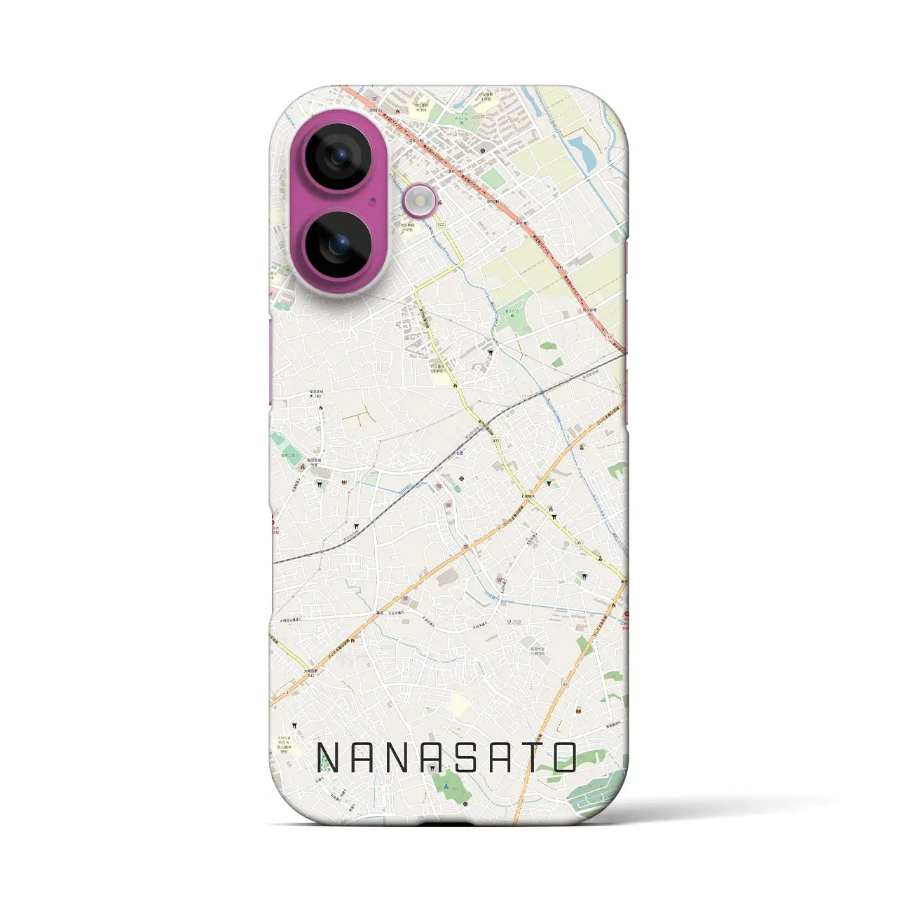 【七里(埼玉県)】地図柄iPhoneケース(バックカバータイプ)