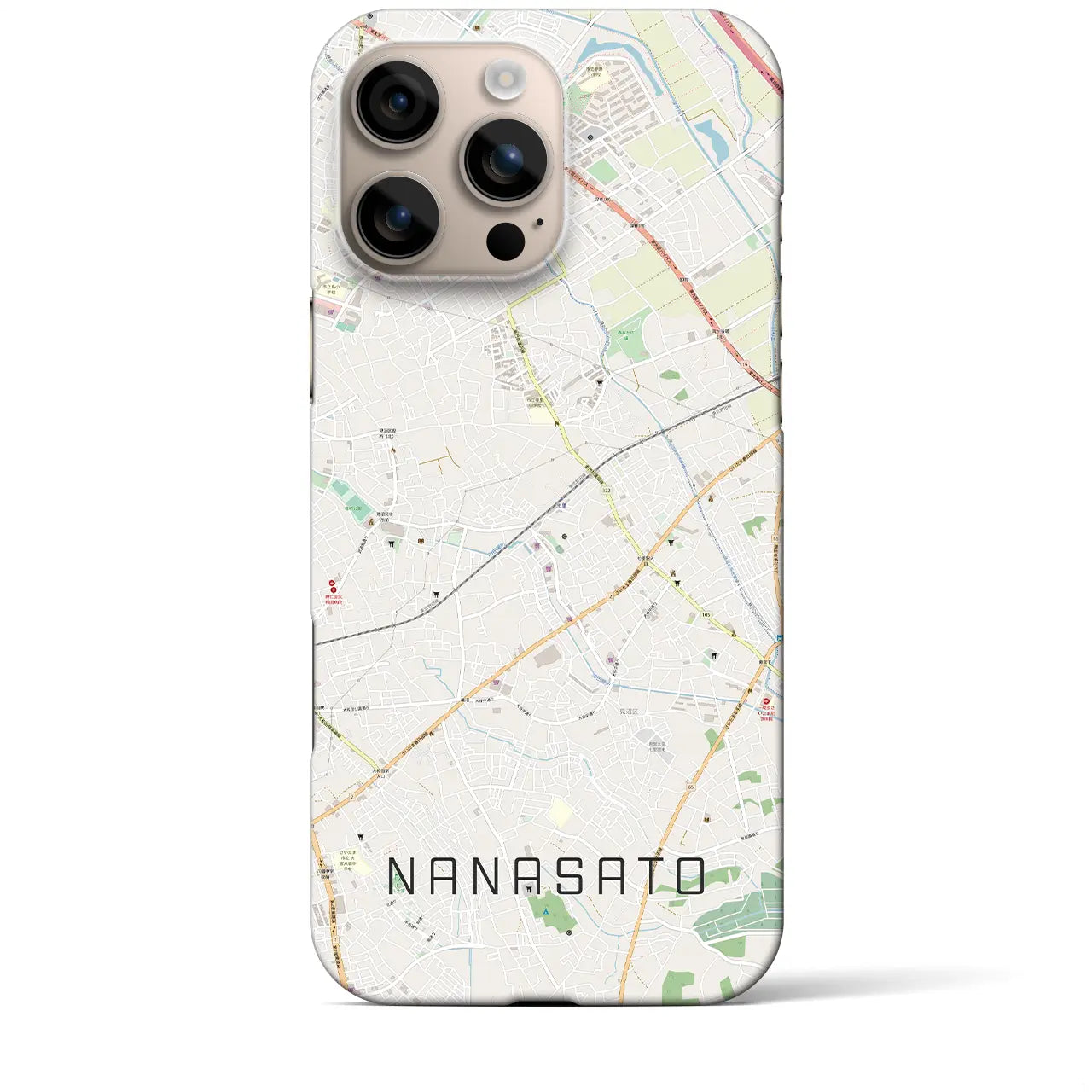 【七里(埼玉県)】地図柄iPhoneケース(バックカバータイプ)