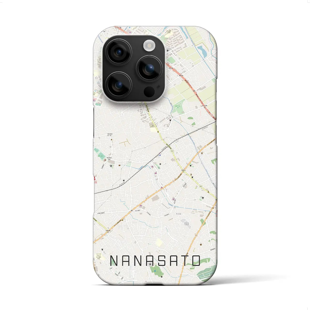 【七里(埼玉県)】地図柄iPhoneケース(バックカバータイプ)