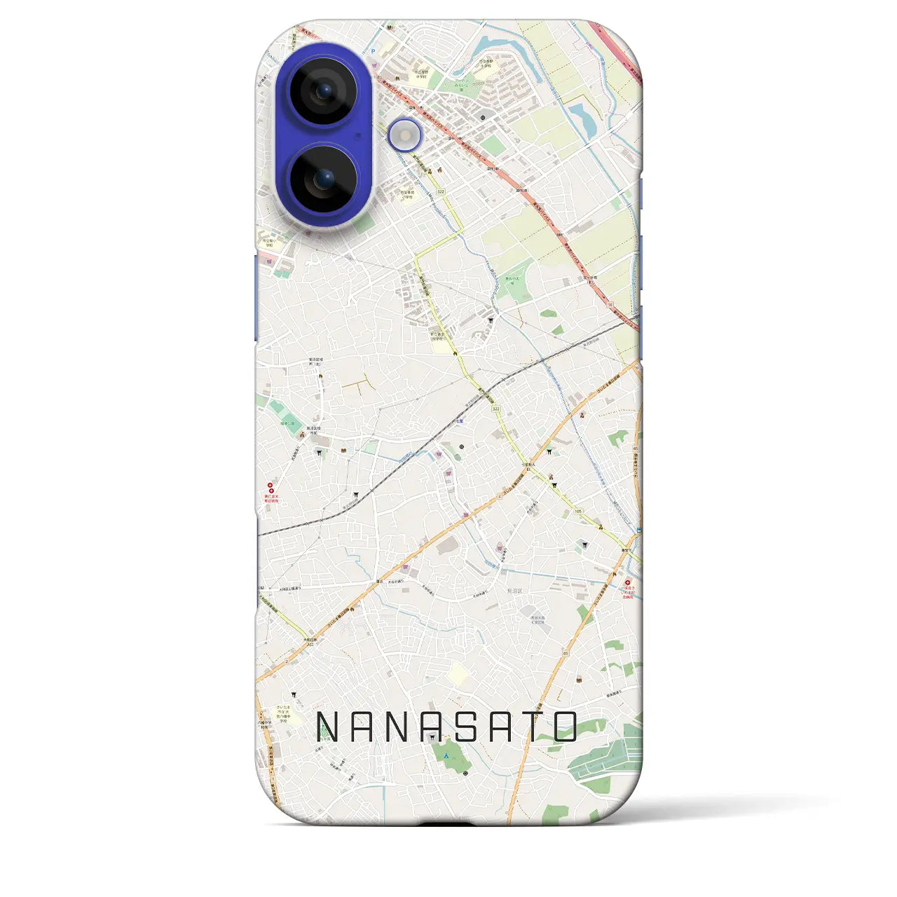 【七里(埼玉県)】地図柄iPhoneケース(バックカバータイプ)ナチュラル・iPhone 16 Pro Max 用