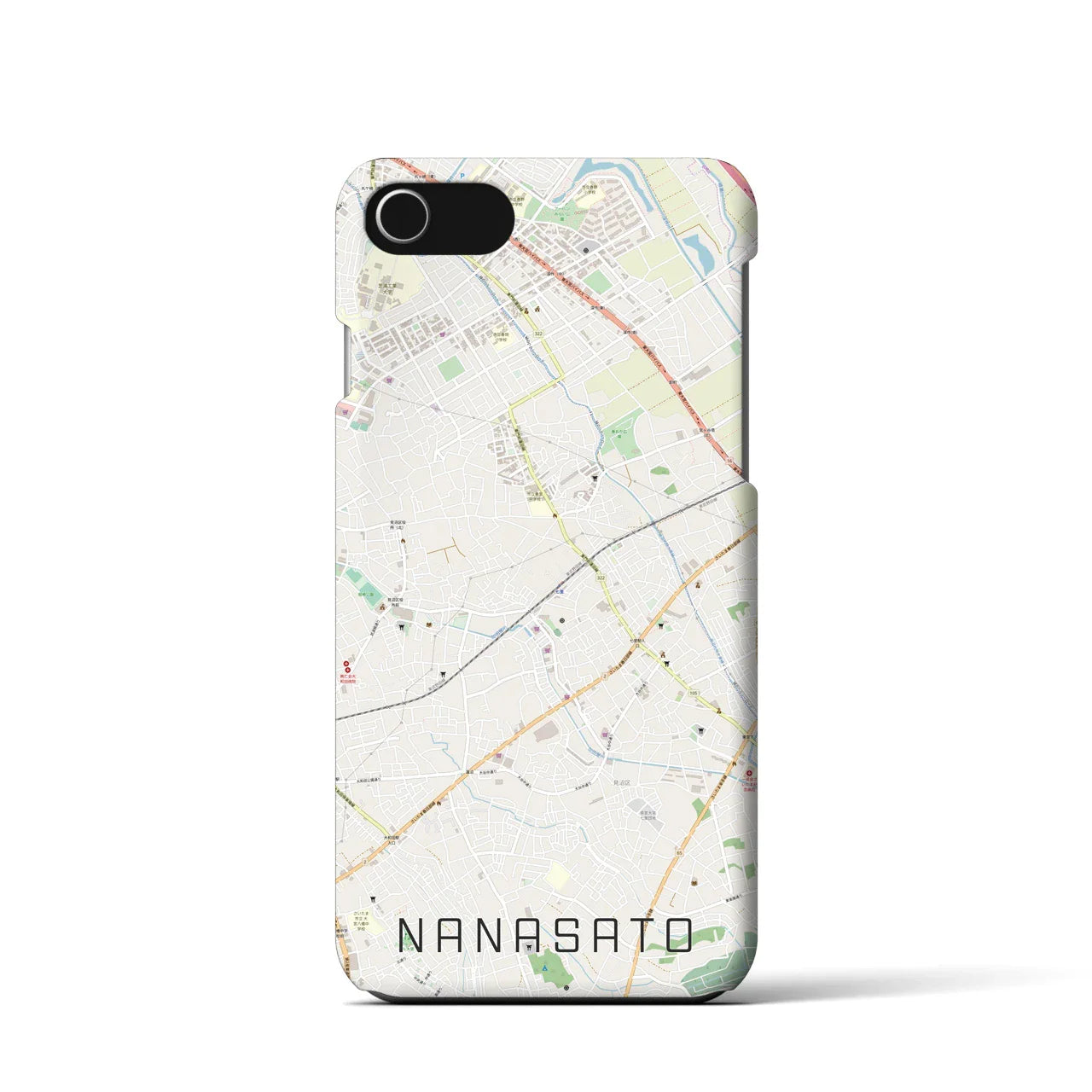 【七里(埼玉県)】地図柄iPhoneケース(バックカバータイプ)