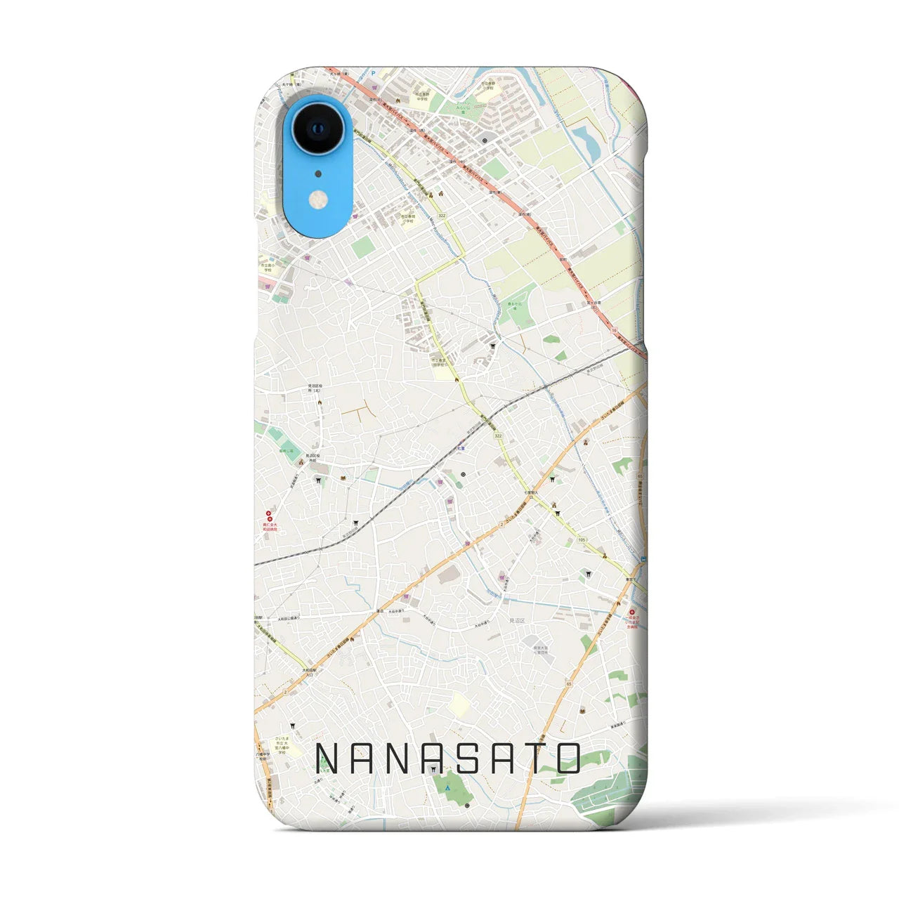 【七里(埼玉県)】地図柄iPhoneケース(バックカバータイプ)