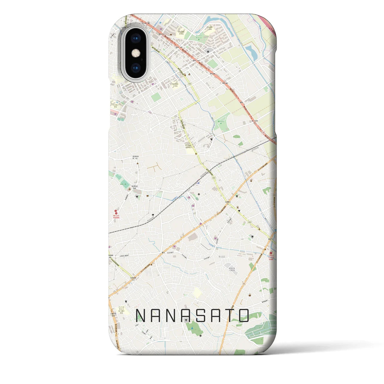 【七里(埼玉県)】地図柄iPhoneケース(バックカバータイプ)