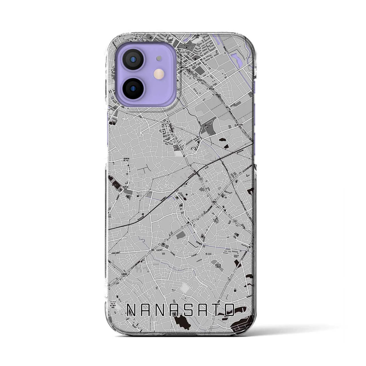 【七里(埼玉県)】地図柄iPhoneケース(クリアタイプ)